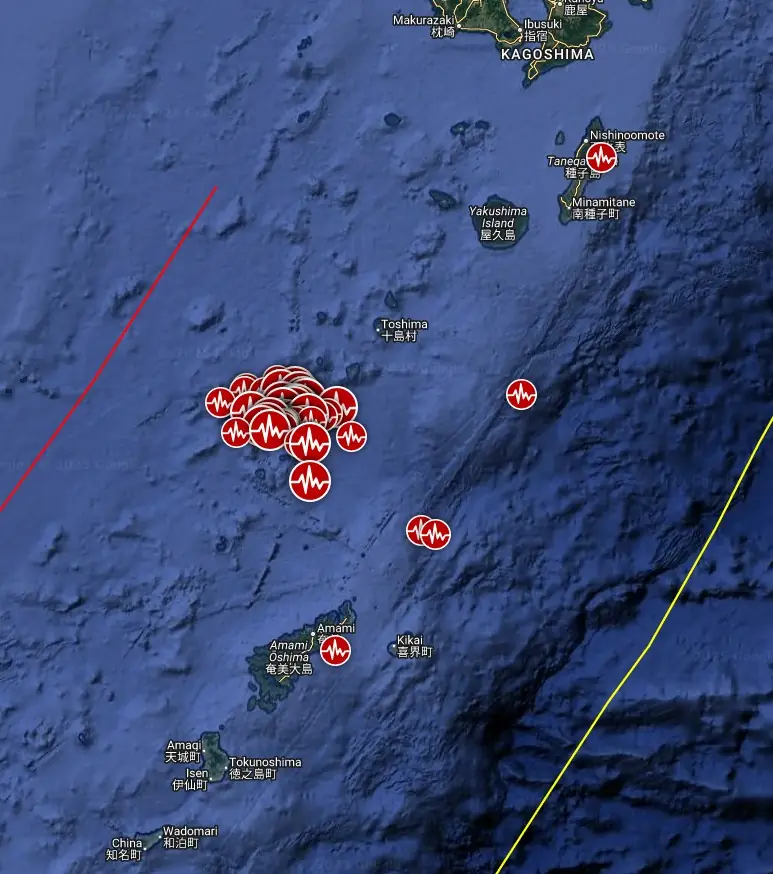 earthquake swarm japan june-july 2025 bg