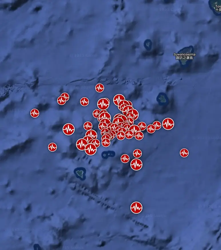 earthquake swarm japan june-july 2025 bgz